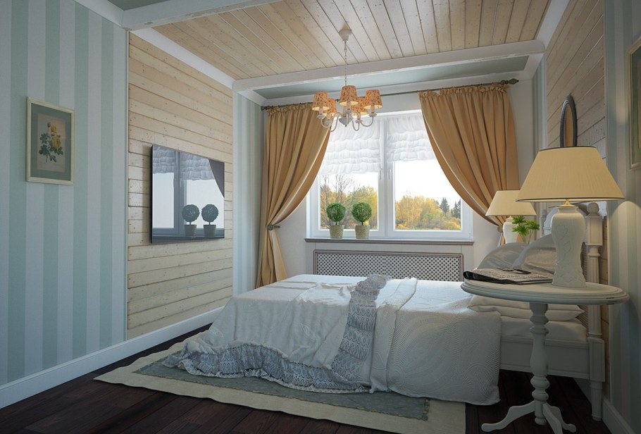 Интерьеры брусовых домов в стиле Прованс