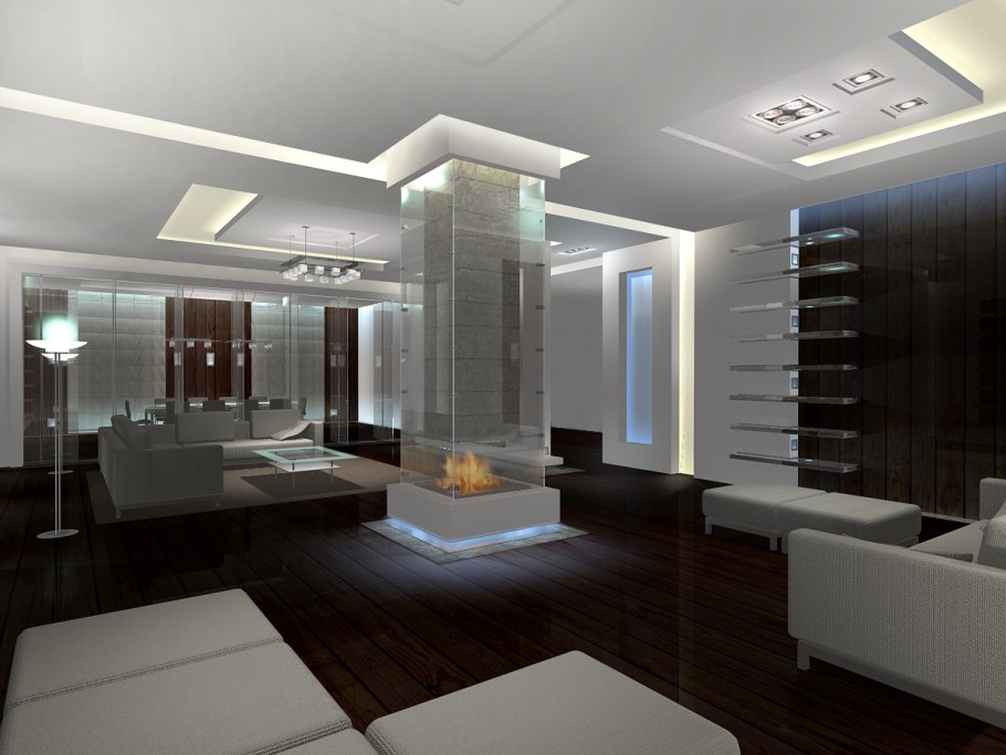 Подсветка колонны в квартире