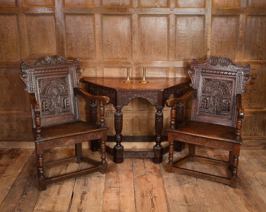 Стул трон деревянный антикварный 19 век Европа