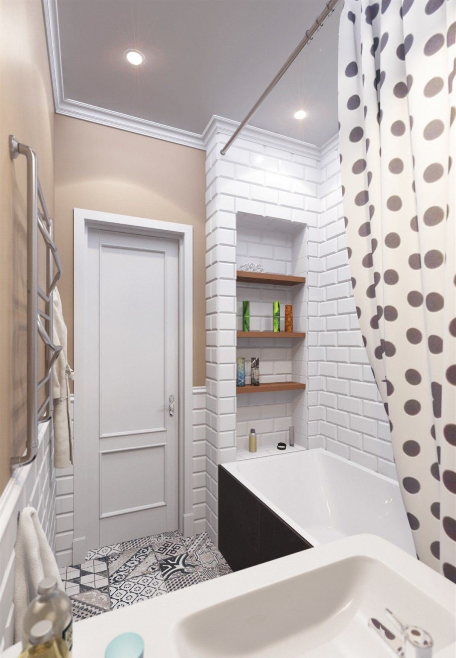 Стильная маленькая ванная