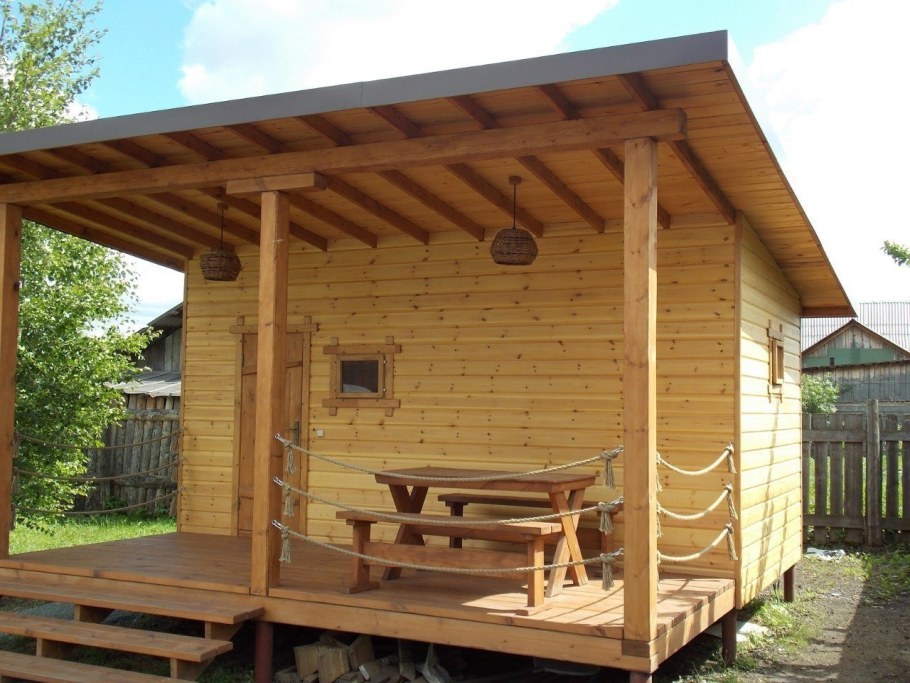 Маленькая банька+беседка