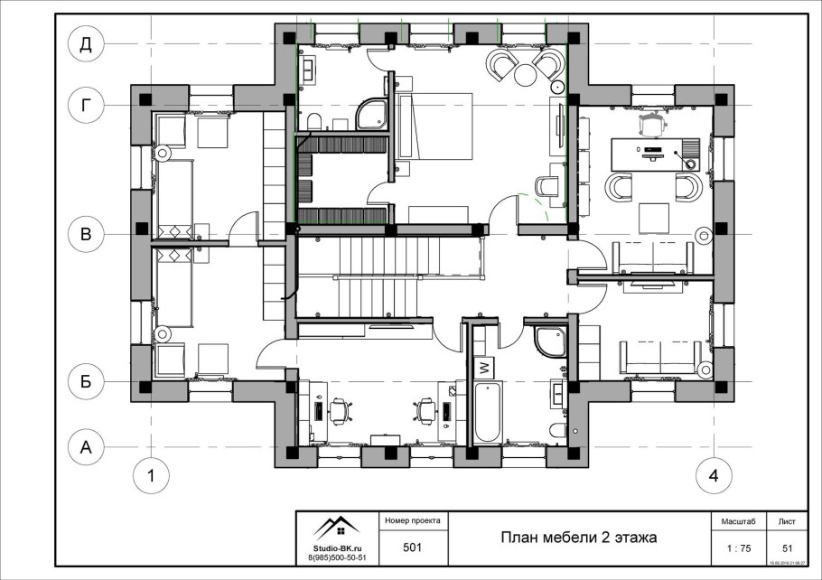 Чертеж интерьера