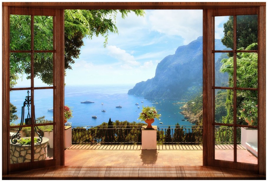 Терраса с видом на горы