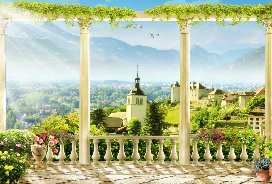 Фреска на стену вид с балкона