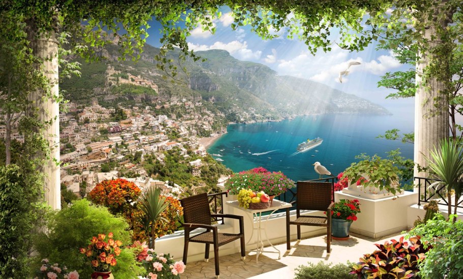 Красивый вид с террасы