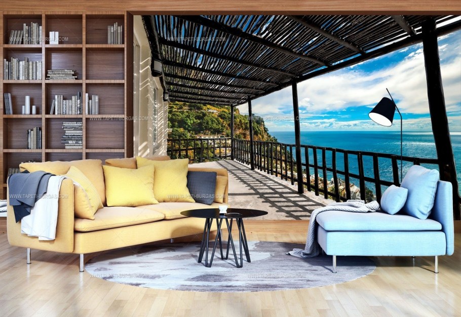 Фотообои море в интерьере