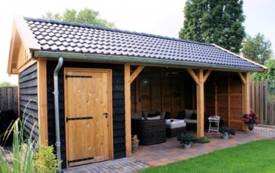 Баня из кирпича с односкатной крышей