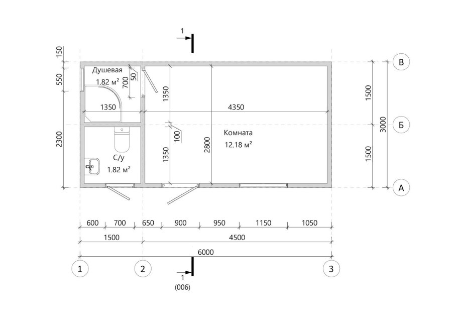 Бытовка 3х8 чертеж