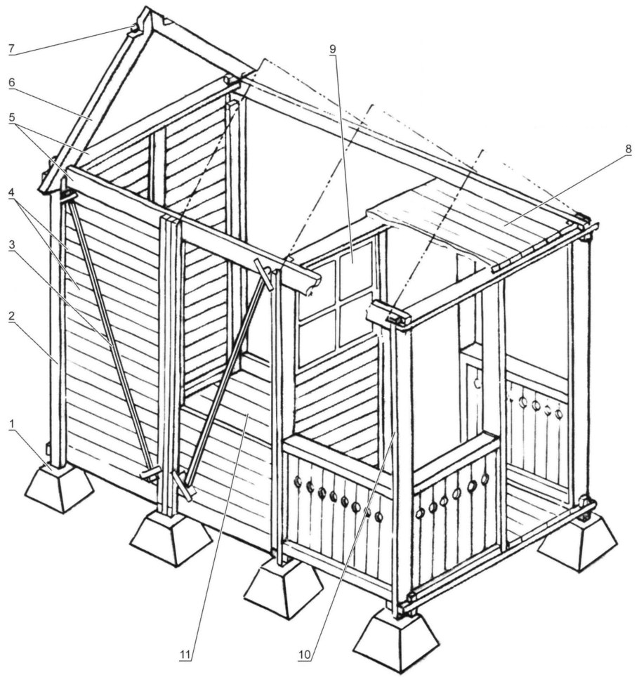 Каркасный сарай 3х6 Sketchup