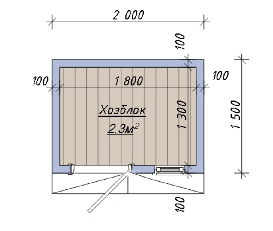 Хозблок 4х2.5 схема