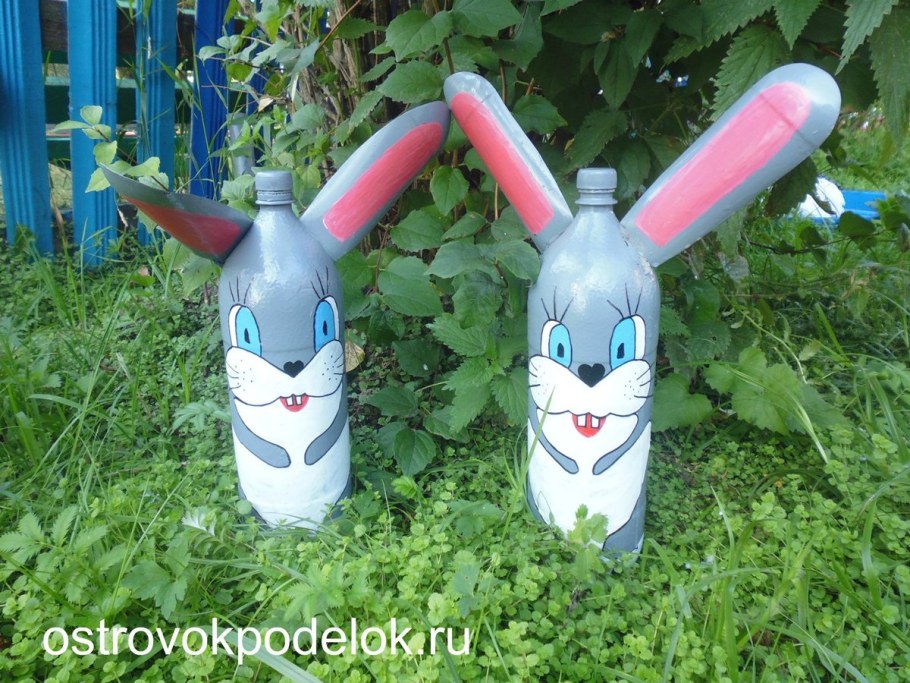 Декорации из бутылок пластиковых для сада