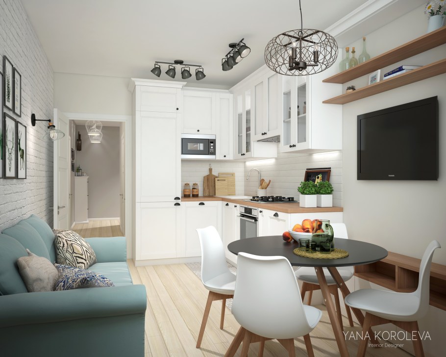 Двухкомнатная квартира в скандинавском стиле