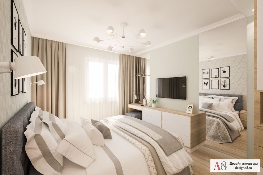 Дизайн в скандинавском стиле двухкомнатной квартиры