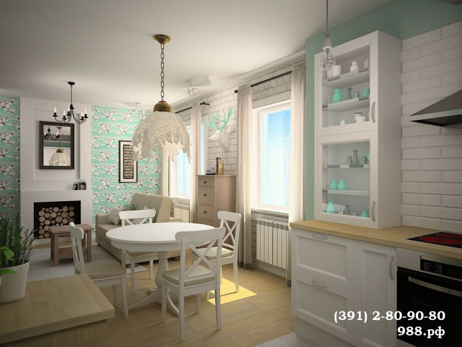 Двухкомнатная квартира в скандинавском стиле