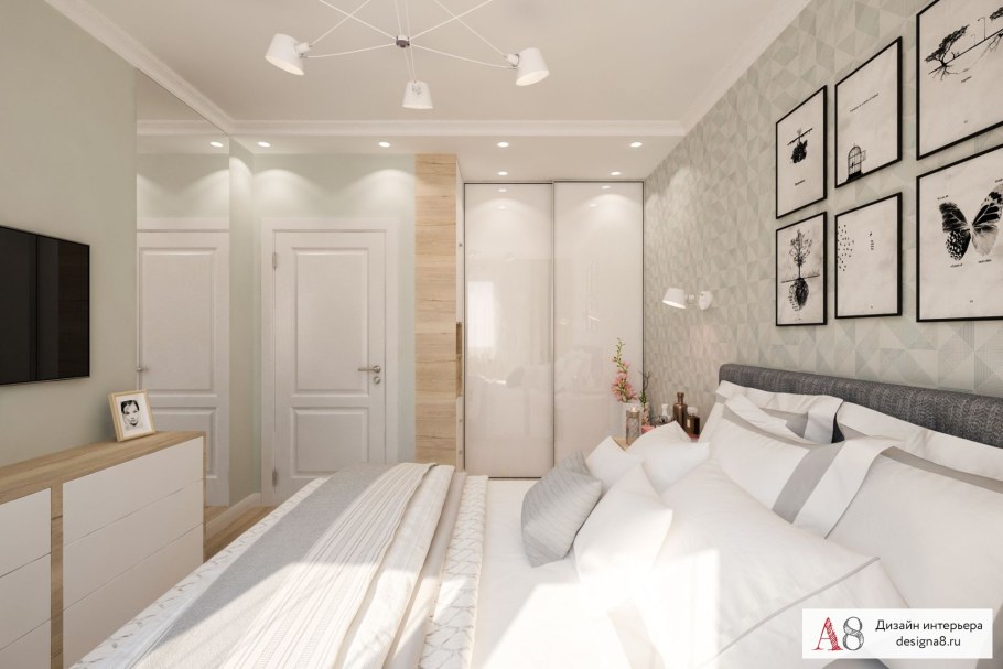 Проект квартиры двухкомнатной в стиле скандинавском