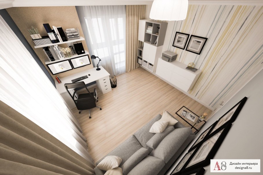 Скандинавский интерьер квартиры двухкомнатной