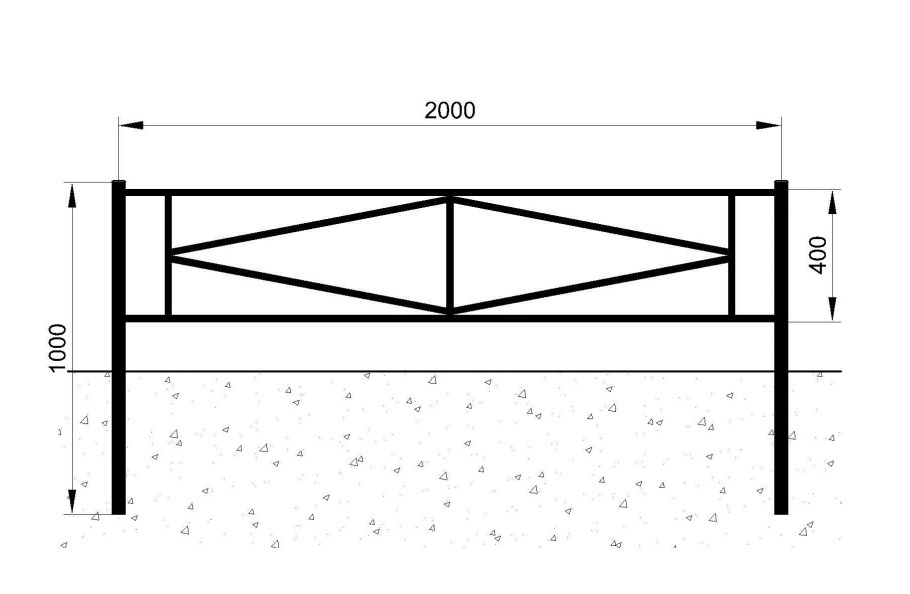 Чертеж калитки из профильной трубы 60 60