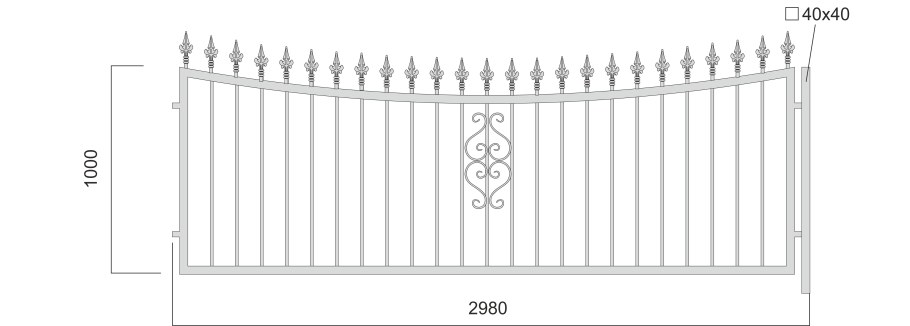 Чертеж калитки из профильной трубы 60 60
