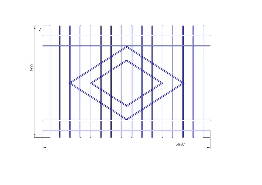 Ворота с калиткой из профиля чертежи