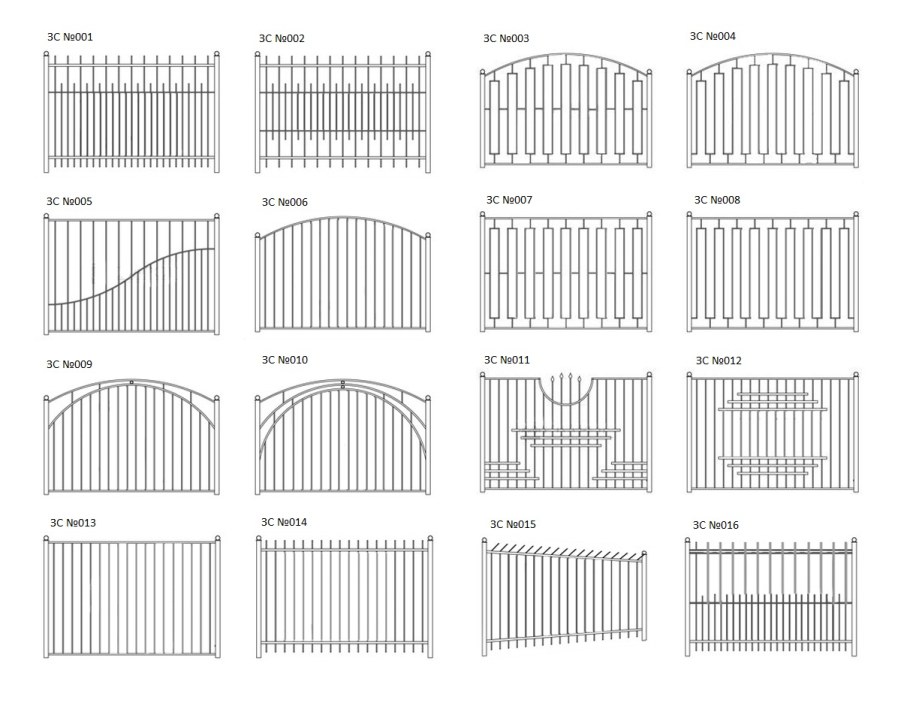Сварной забор из профильной трубы чертеж