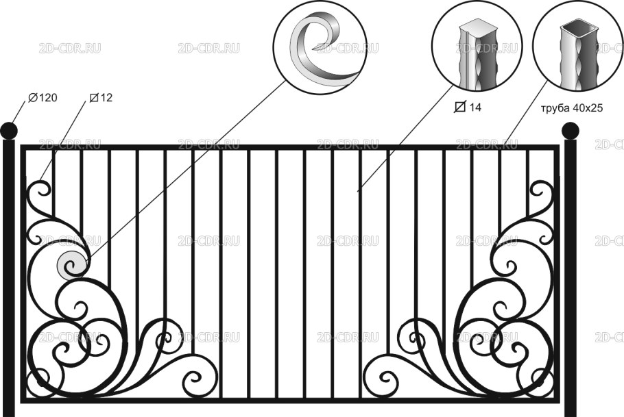 Схема монтажа метал штакетника