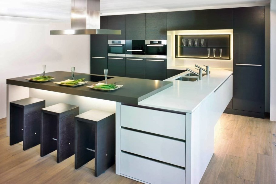 Современные кухни с островком