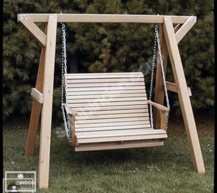 Деревянные качели из бруса