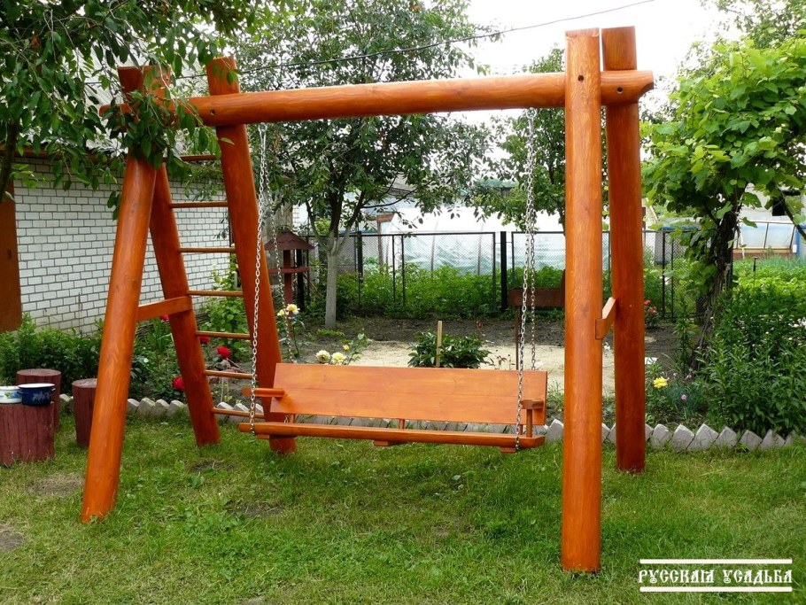 Качели деревянные