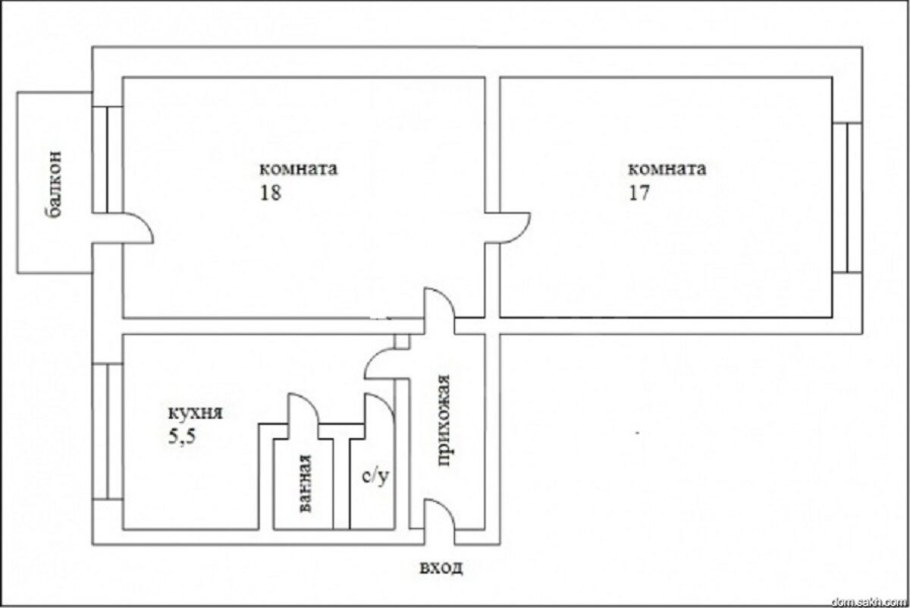 Перепланировка 2-х комнатной квартиры хрущевки трамвай