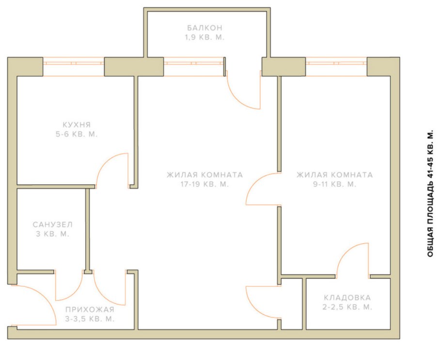 Хрущевка планировка двухкомнатная смежная