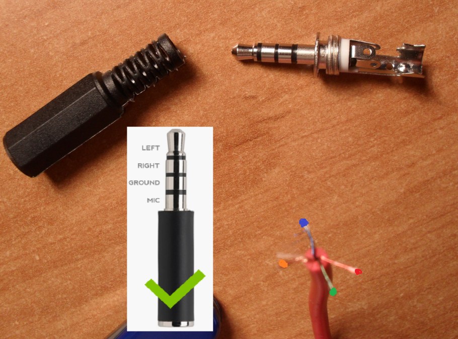 Jack 3.5 провода пайка 3 провода