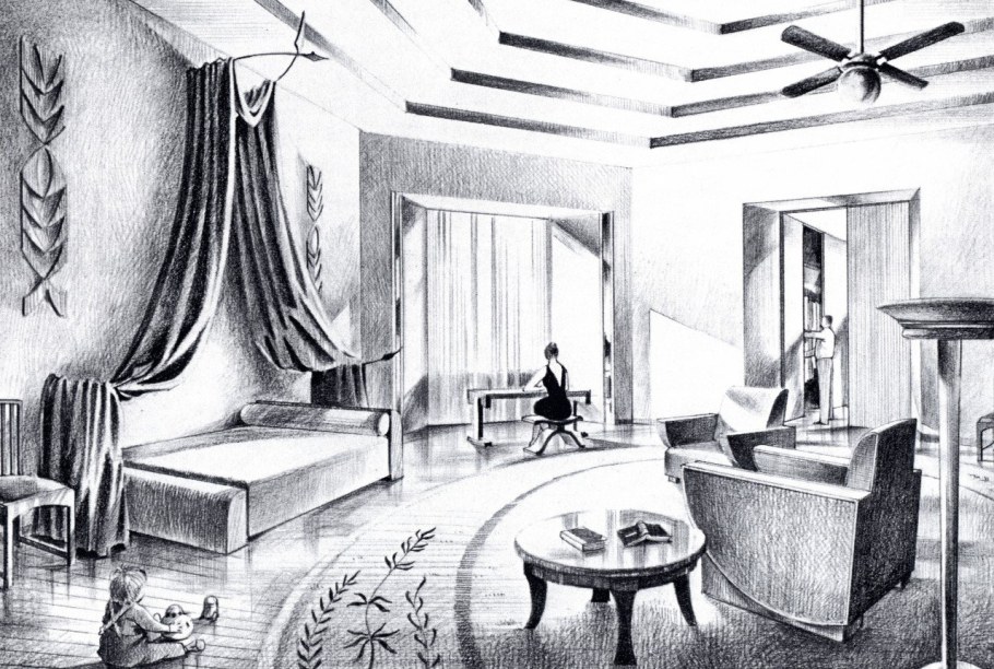 Интерьер карандашом