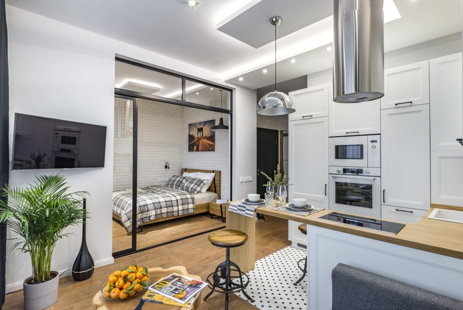 Интерьер однушки студии