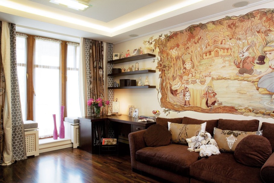 Фреска на стену в гостиную