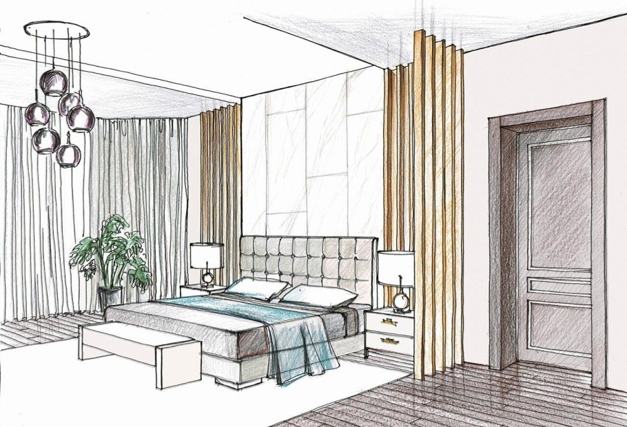 Комната в стиле Минимализм рисунок