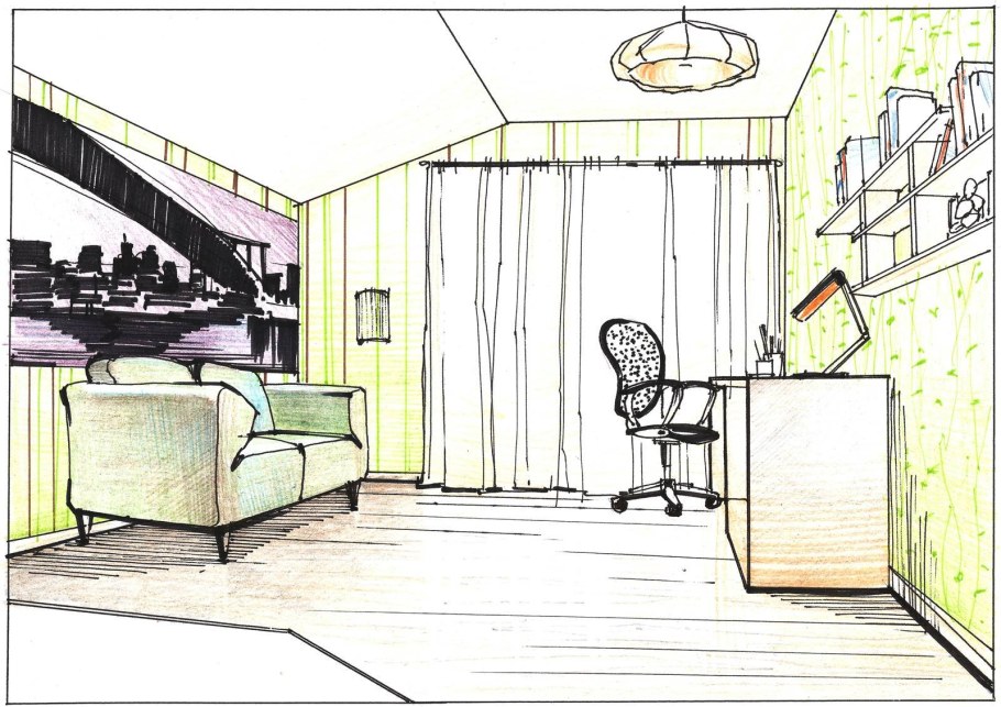 Комната для разукрашивания с двухэтажной кроватью