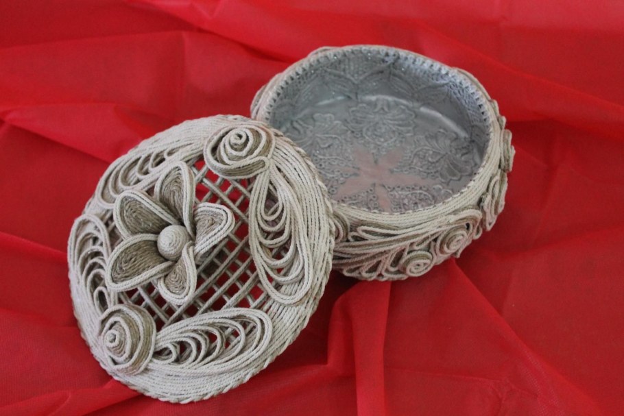 Шкатулка джутовая филигрань мастер