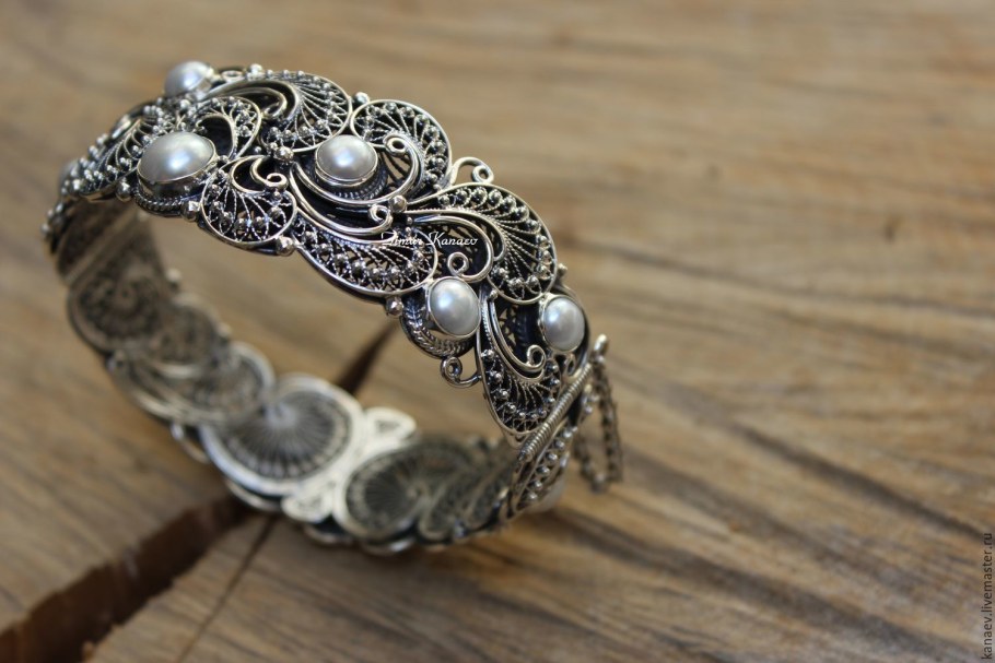Браслеты с филигранью Кубачи