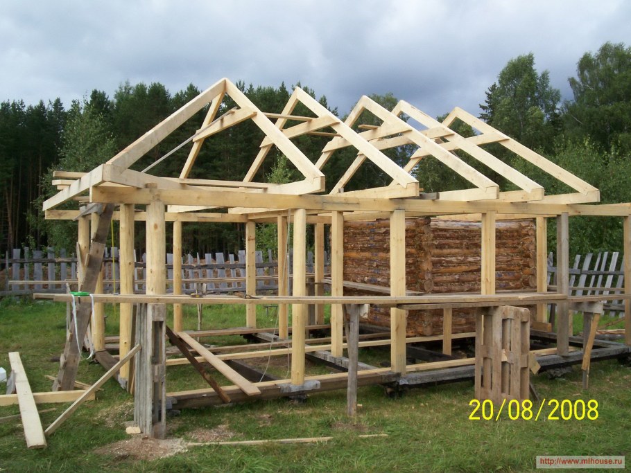 Стропильная система крыши беседки