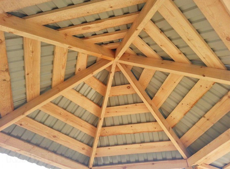 Стропильная система восьмиугольной беседки