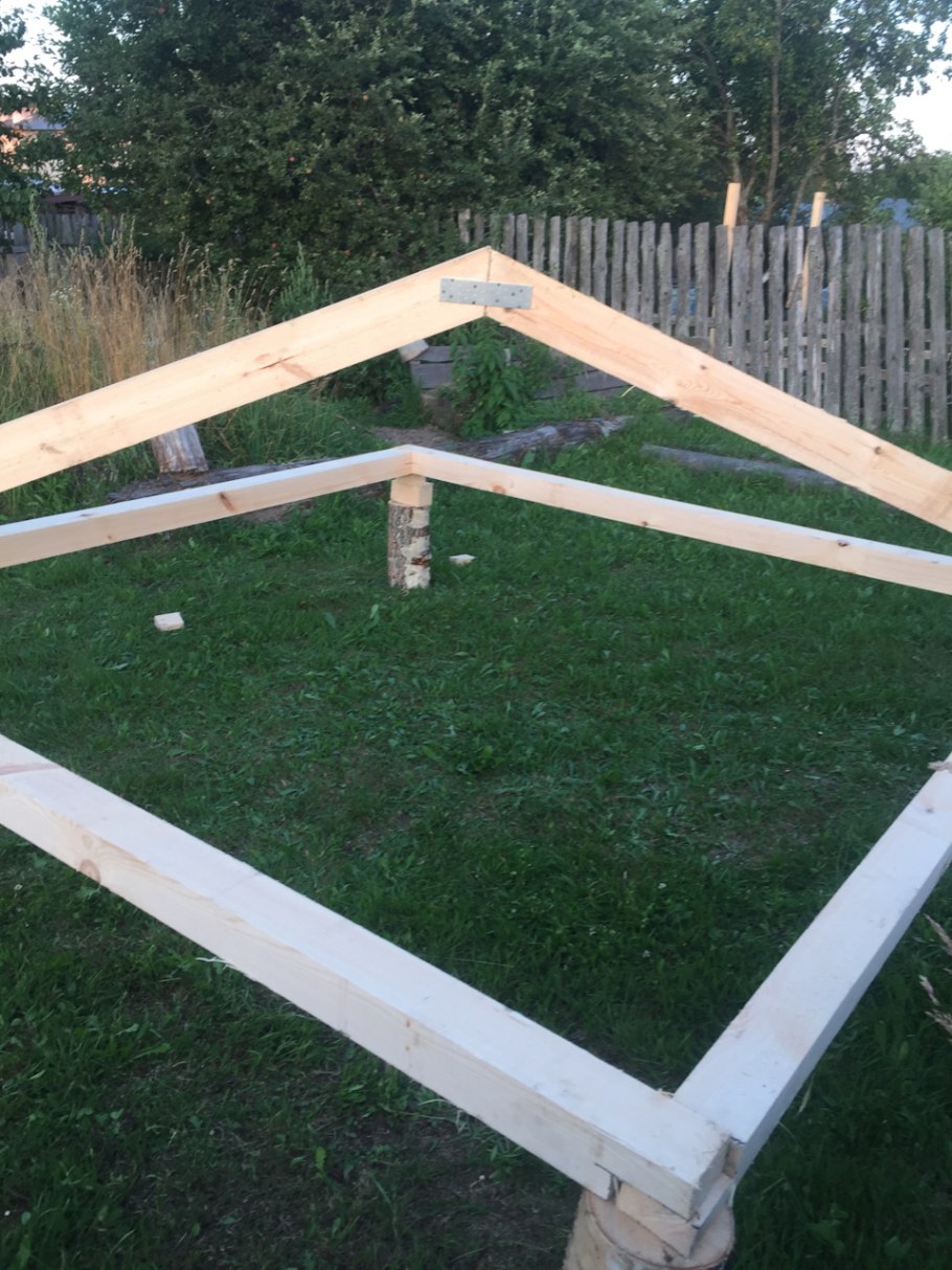 Стропильная система четырехскатной крыши для беседки 3х3