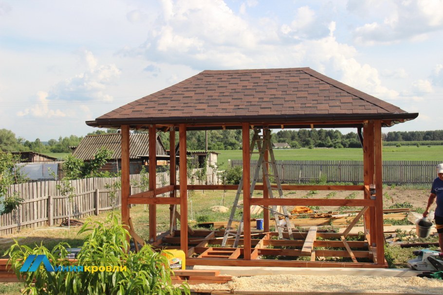 Четырёхскатная крыша для беседки