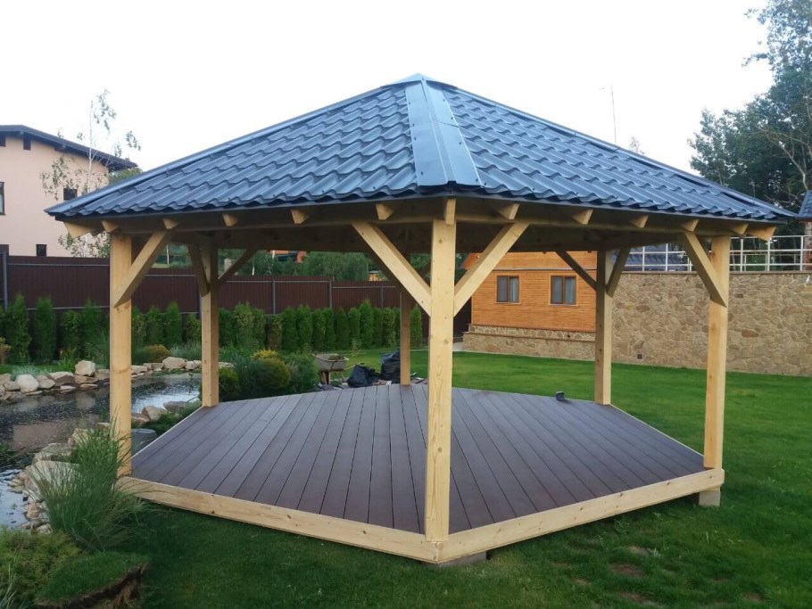 Крыша восьмиугольной беседки