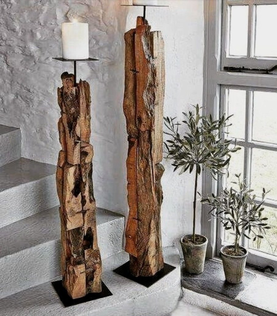 Скамейки из цельного дерева