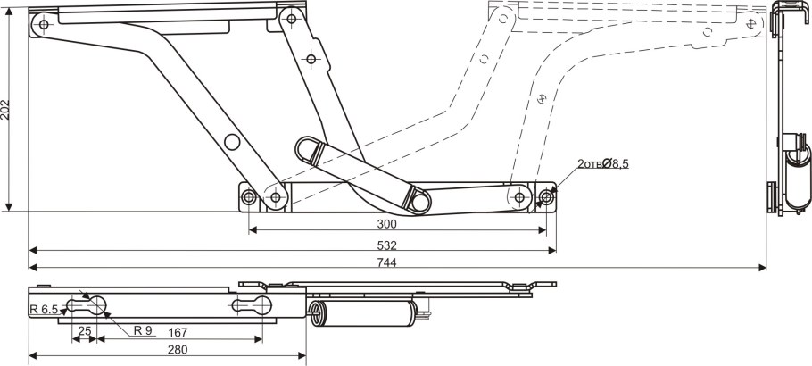 Механизм трансформации тик-так пантограф