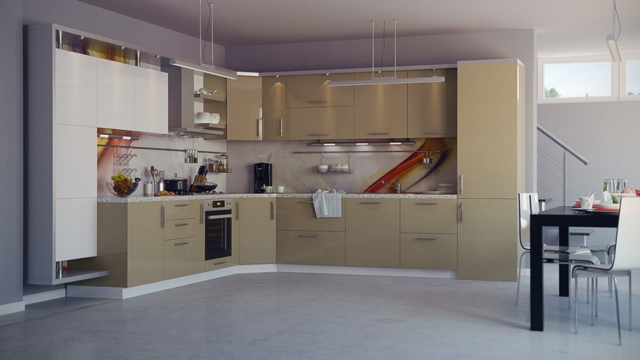 Кухонный гарнитур коричневый