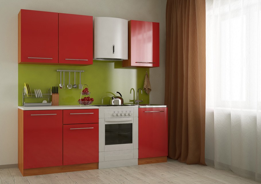 Кухня яблоко 1.8м лайм глянец БТС