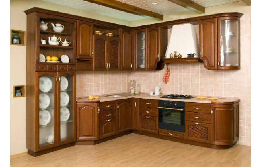 Кухонный гарнитур прямой фиолетовый