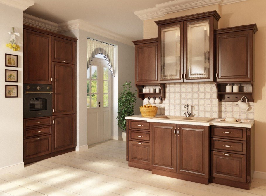 Кухонный гарнитур с открытыми полками