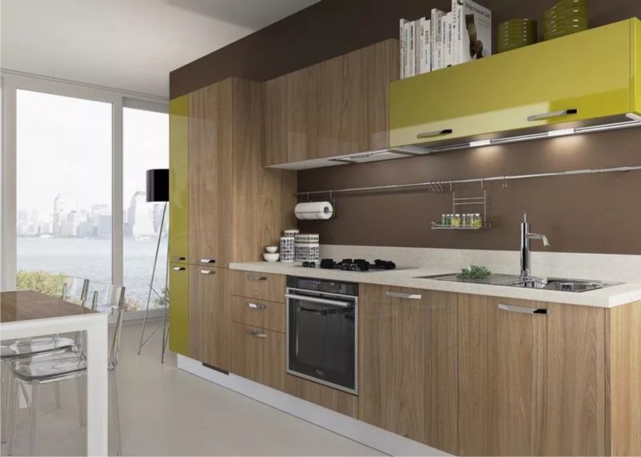 Кухня зеленая ЛДСП